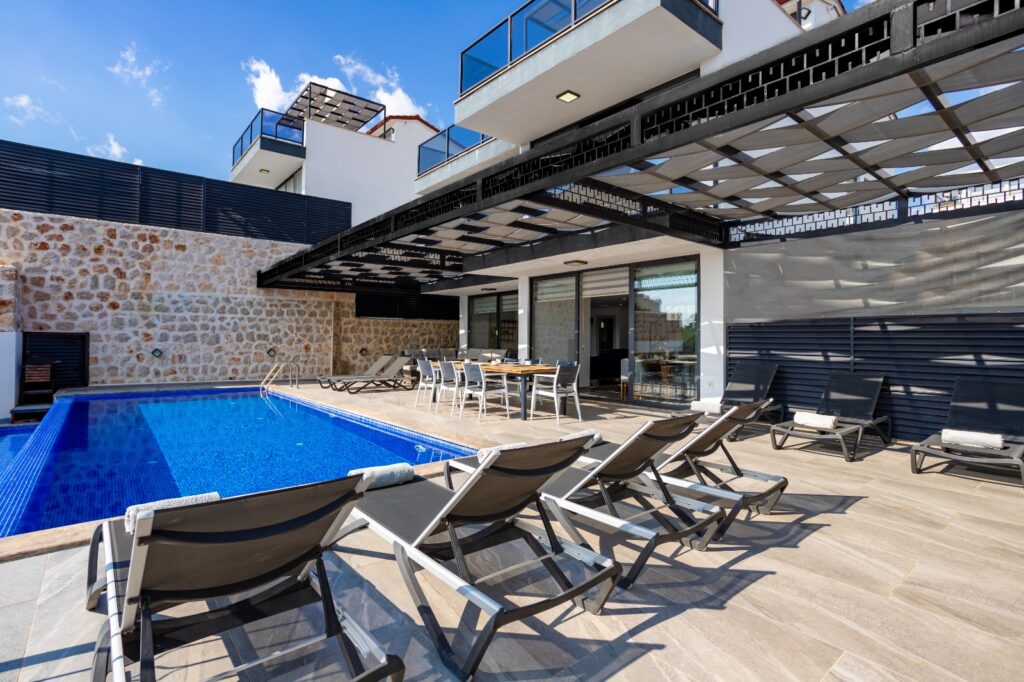 Contemporary 5-Bedroom Villa with Pool, Rooftop Jacuzzi & Rental Income in Central Kalkan