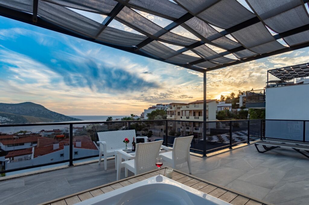 Contemporary 5-Bedroom Villa with Pool, Rooftop Jacuzzi & Rental Income in Central Kalkan